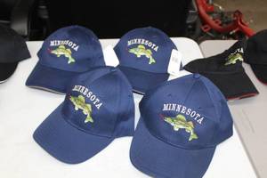 lot 393 image: Lot of (4) Baseball Cap Blue with Minnesota Logo (new)
