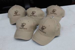 lot 397 image: Lot of (5) DRL Duck Baseball Cap Tan with Minnesota Logo (new)