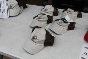 lot 399 image: Lot of (5) Baseball Cap One Size 70% Organic Cotton 30% Polyester BeigeBrown with Minnesota Logo (new)