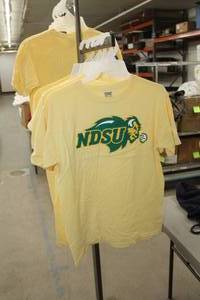 lot 426 image: Lot of (5) Comfort Colors T-Shirt Medium 100% Cotton Yellow with NDSU Bison North Dakota State University Logo (new)