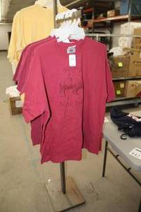 lot 442 image: Lot of (6) T-Shirt Large (x4), 2X-Large (x2) Red with North Dakota Logo (new)