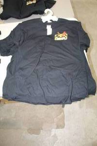 lot 569 image: Lot of (10) Gildan Heavy Cotton T-Shirt Large 100% Cotton Black with God Guns & Guts Made America Lets Keep All Three Logo (new)