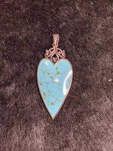 lot 249 image: Heart Shaped Sterling Silver and Turquoise Pendant