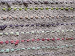 lot 218 image: Purple Rug with Multi Colored RibbonThread Throughout