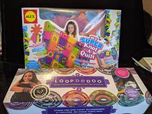 lot 157 image: Activity Kits for Girls...Flannel Tie Quilt and Friendship Bracelets