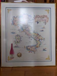 lot 37 image: Beautifully Matted and Framed RiuniteItaly Poster
