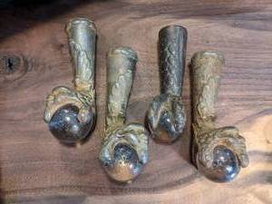 lot 250 image: Vintage Claw and Glass Ball Feet - Set of 4
