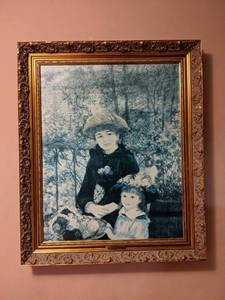 lot 1 image: On The Terrace by Pierre Auguste Renoir 1841-1919 Framed Replica Oil on Canvas