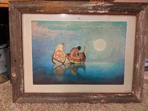 lot 3 image: The Fisherman Lithograph by Remington