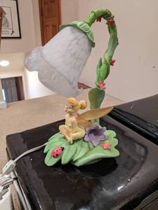lot 170 image: Disney Tinkerbell CeramicPorcelain Lamp Works