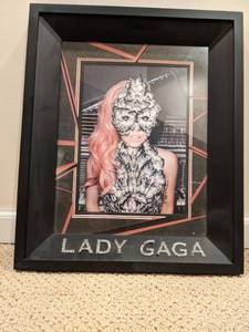 lot 172 image: Framed Picture of Lady Gaga