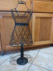 lot 142 image: Metal Dress Form with Metal Stand