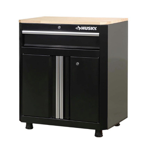 lot 13 image: HUSKY 28 in. W x 33 in. H x 18 in. D 1-Drawer 2-Door Steel Garage Base Cabinet