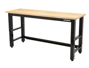 lot 14 image: HUSKY 6 ft. Adjustable Height Solid Wood Top Workbench