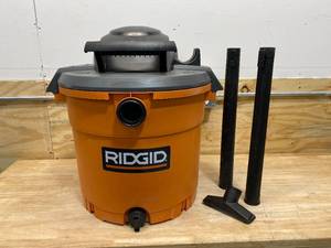 lot 36 image: RIDGID 16 Gal. 5.0-Peak HP WetDry Shop Vacuum with Filter, Hose and Accessories