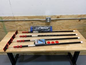 lot 80 image: ZIPWALL ZP4 Contains 4 10 ft. Steel Spring Loaded Poles 4-Heads, 4-Plates, 4-Tethers, 3-Grip Disks, 2-Zippers and 1-Carry Bag