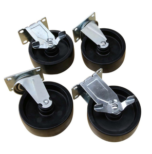 lot 101 image: HUSKY 5 in. Black PP Caster Kit and 4 in. Black Caster Kit for Welded Steel Garage Cabinets