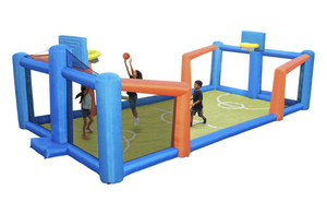 lot 5 image: SPORTSPOWER Fly Slama Jama Inflatable Basketball Court