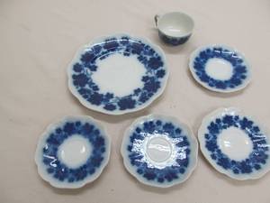 lot 59 image: antique Vinranka blue dishes
