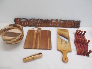 lot 64 image: wood kitchen tools