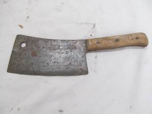 lot 176 image: Solid steel meat cleaver