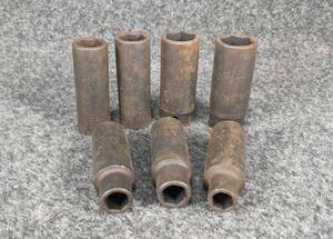 lot 228 image: (7) MAC TOOLS Metric Deep Well Impact Sockets - 12 Drive