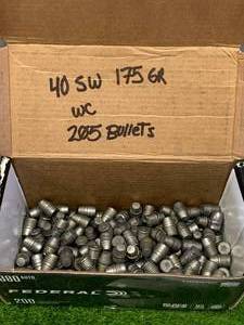 205 Rounds 40sw 175gr Wadcutter Bullets