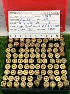 100 Rounds 9mm 115gr Remanufactured Ammo Ammunition