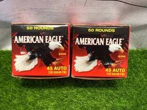 100 Rounds .45 Auto Ammo Ammunition