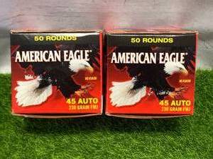 100 Rounds .45 Auto Ammo Ammunition