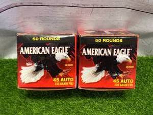 100 Rounds .45 Auto Ammo Ammunition