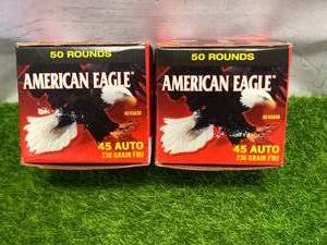 100 Rounds .45 Auto Ammo Ammunition