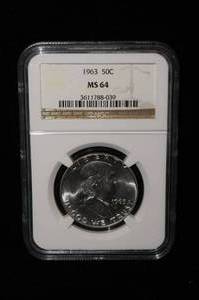 1963-P Franklin Silver Half Dollar - NGC MS64