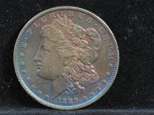 1889-O Morgan Silver Dollar - Rainbow Toned