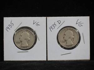 (2) Washington Silver Quarters