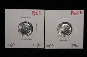(2) 1963 Roosevelt Silver Dimes