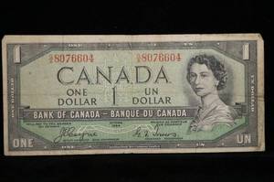 1954 Canada One Dollar Bill
