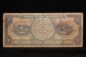 1948 Mexico 1 Peso Bank Note