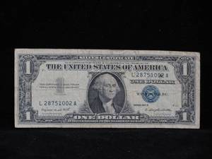 1957-A Blue Seal $1 Silver Certificate
