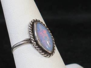 Sterling Silver Ring - Iridescent Stone