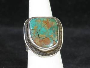 Vintage Cortez H Artisan Turquoise Ring