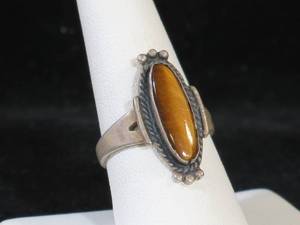 Ladies Sterling Silver Ring - Tigers Eye