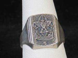 Vintage Boy Scouts Be Prepared Sterling Silver Ring