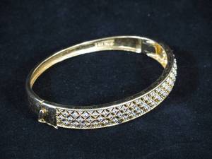 Gold Plated Sterling Silver Bangle Bracelet