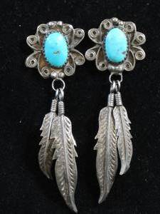 Sterling Silver Native American Turquoise Earrings