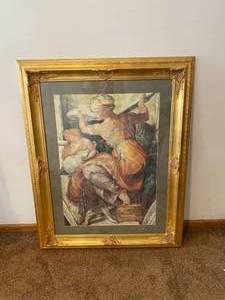lot 177 image: Large Gold Framed Art