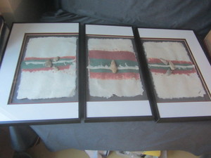 lot 68 image: Framed Art with Arrowheads
