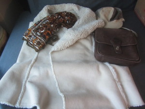 lot 73 image: Leather Purse, Scarf, Wrap