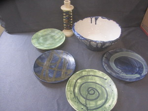 lot 117 image: Hand Thrown Plates, Kenya Candleholder
