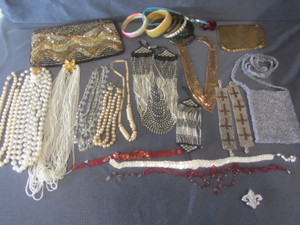 lot 136 image: Beaded Clutch, Necklace